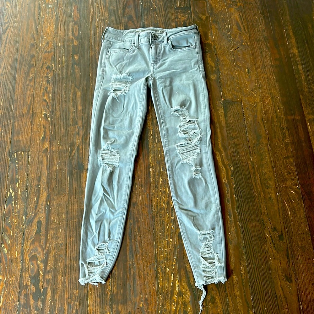American Eagle Outfitters grayish white jeggings